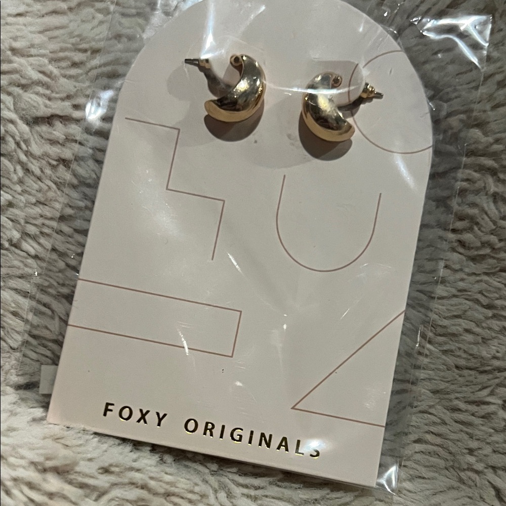 Gold Crescent Hoop Earrings
